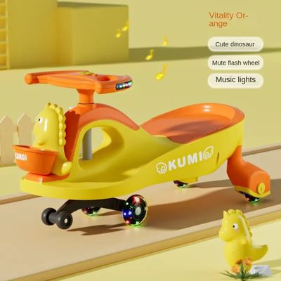 Stylish Toddler Purple Ride On Swing Cars 6 Wheels Cycle With Flash Wheel