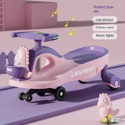 Stylish Toddler Purple Ride On Swing Cars 6 Wheels Cycle With Flash Wheel